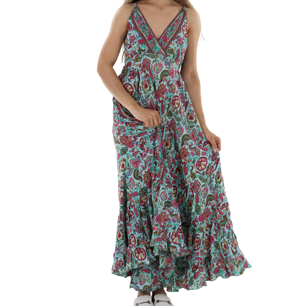 La Fiorentina Flowy Long V-Neckline *Laura* Maxi Dress